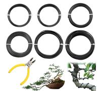 XRXYMQ 5 Taglie Filo di Ferro Modellabile 50 m Fil di Ferro Modellabile Nero Filo Metallico per Bigiotteria 1,0mm/1,5mm/2,0mm/2,5mm/3,0mm Filo Alluminio per Tricotin per Bonsai Alberi Filo Alluminio