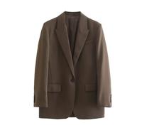 XS-L Singolo Bottoni Giacca Vintage di Prima Qualità Collo Lungo Corte Nuovo