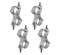 Xsayjia Truss clamp doppia morsetto girevole Truss DJ Lighting Light O-Clamp carico massimo 100 kg per tubi di diametro 48-51 mm altoparlanti Moving Head Light illuminazione accessori (4PCS d'argento)