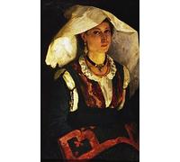 XSBPDPII Pittura ad Olio Stampata Pittura Arte Painting Quadro Tela Donna in costume sardo di famoso artista per la Decorazione Della Parete 60x90cm