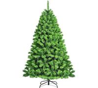 XSDAJSD Albero di Natale Artificiale Albero di Natale con Cerniere Albero di Natale con Punte dei Rami Supporto in PVC e Metallo Albero Verde Floccato per Feste Alberi di Natale (180 cm)