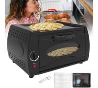 XSDAJSD Mini Forno Elettrico per Pizza da 2100 W, Forno tandoor da 12 Litri con Controllo della Temperatura, Vetro visivo, Piastra Superiore Calda per Cucina Domestica