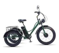 XSDAJSD Triciclo per Adulti con Pneumatici Larghi da 24'' (7 velocità), Telaio ribassato/Cestino Grande, Bici da Crociera + Faro con Display LCD