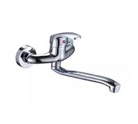 XSDSM Rubinetti Cucina Parete Rubinetto per Lavatoio Lavanderia Miscelatore Monocomando Caldo E Freddo Cromato,25 cm