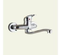 XSDSM Rubinetto A Muro Canna Lunga Girevole A 360° Rubinetto Lavello Cucina Caldo E Freddo In Ottone Doppio Foro,24 CM