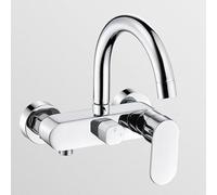 XSDSM Rubinetto A Parete Bagno Lavabo Rubinetto Doppia Uscita per Lavatrice Acqua Calda E Fredda Doppio Foro