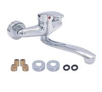 XSDSM Rubinetto A Parete per Lavello Cucina E Lavatoio Lavanderia Rubinetto Da Muro Corto Miscelatore Monocomando,22 cm