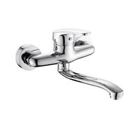 XSDSM Rubinetto A Parete Rubinetto Lavatoio Lavanderia A Muro Miscelatore Lavello Maniglia Singola con Girevole,22 cm