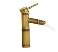 XSDSM Rubinetto Acqua Fredda Retro Rubinetto Esterno Giardino Antigelo In Ottone Artistico Bambù Design Presa A Cascata,21 cm