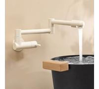 XSDSM Rubinetto Cucina A Muro Ottone Rubinetto Lavello Cucina Pieghevole Milk White per Riempimento Pentole
