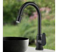 XSDSM Rubinetto Da Esterno Antigelo Rotazione A 360° Due Modalità D'Acqua Rubinetto Da Esterno per Lavabo Solo Acqua Fredda Ottone,Nero