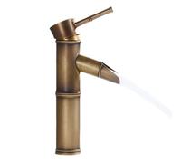 XSDSM rubinetto da esterno in ottone anticato rubinetto per patio esterno Solo Acqua Fredda Design Artistico In Bambù Maniglia Singola A Foro Singolo,21 cm