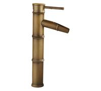 XSDSM rubinetto da esterno in ottone anticato rubinetto per patio esterno Solo Acqua Fredda Design Artistico In Bambù Maniglia Singola A Foro Singolo,29 cm