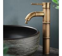 XSDSM Rubinetto Da Giardino Esterno Retrò Design In Bambù Imitazione Attacco Rapido 1/2 Pollice Rubinetto Acqua Fredda In Ottone Adatto per Lavatrice,31 cm