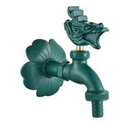 XSDSM Rubinetto Da Giardino In Forma Di Drago con Presa Da 1/2 Pollice Rubinetto Esterno Muro In Ottone Adatto per L'Irrigazione Del Giardino,Verde