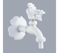 XSDSM Rubinetto Da Giardino In Forma Di Drago con Presa Da 1/2 Pollice Rubinetto Esterno Muro In Ottone Adatto per L'Irrigazione Del Giardino,Bianco