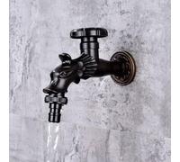 XSDSM Rubinetto Giardino Da Muro Attacco G1/2 Rubinetto Esterno Artistico Drago Ottone per Fontana Giardino In Ottone Vintage Solo Acqua Fredda,Nero