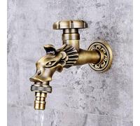 XSDSM Rubinetto Giardino Da Muro Attacco G1/2 Rubinetto Esterno Artistico Drago Ottone per Fontana Giardino In Ottone Vintage Solo Acqua Fredda,Retrò