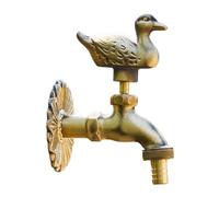 XSDSM Rubinetto Giardino Esterno a Parete Retro Rubinetto Acqua Fredda Uscita da Tubo Dell'Acqua Esterno Maniglia Singola a Anatra G1/2, Colore Antico, 11,5 CM