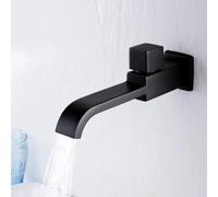 XSDSM Rubinetto Lavabo A Parete Solo Acqua Fredda Ottone G1/2 Nero | Foro Singolo Installazione A Parete Riduce L'Occupazione Del Piano Di Lavoro Installazione Facile