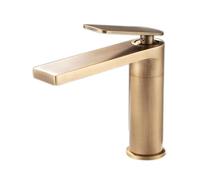 XSDSM Rubinetto Lavandino Vintage Rubinetto Lavello Bagno con Maniglia Singola Caldo e Freddo Adatto per Lavabo Sottopiano, Foro Singolo G1/2,Bronzo