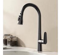 XSDSM Rubinetto Lavello Cucina con Doccetta Estraibile Girevole A 360° Rubinetto Allungabile Miscelatore Monocomando Acqua Calda E Fredda,Grigio Canna Di Fucile