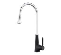 XSDSM Rubinetto Lavello Cucina Doccetta Estraibile Modalità Doppia Uscita Dell'Acqua Rotazione A 360° Rubinetto Caldo E Freddo Materiale In Lega,Argento+Nero