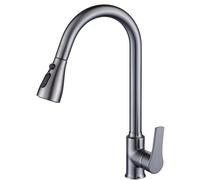 XSDSM Rubinetto Lavello Cucina Estraibile Rubinetto Riempimento Caldaia Tre Modalità Di Uscita D'Acqua Singolo Manico,Grigio Pistola