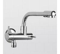 XSDSM Rubinetto Miscelatore Cucina Rubinetti A Parete Rubinetto Acqua Fredda Argento,27 CM