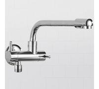 XSDSM Rubinetto Miscelatore Cucina Rubinetti A Parete Rubinetto Acqua Fredda Argento,35 CM