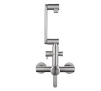 XSDSM Rubinetto Per Cucina A Muro Rubinetto Lavello Cucina Pieghevole Rubinetti Lavastoviglie,Argento Spazzolato