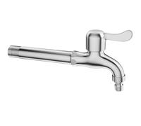 XSDSM Rubinetto per Lavatrice A Muro Interfaccia G1/2 Lungo Rubinetto Da Esterno per Lavandino In Acciaio Inossidabile Spazzolato,16 cm