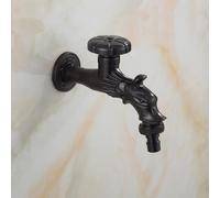 XSDSM Rubinetto per Lavatrice A Muro Interfaccia G1/2 Rubinetto Esterno Artistico Drago Ottone per Lavanderia Sul Balcone/Irrigazione Giardino,Nero