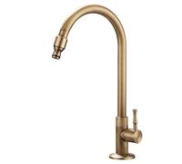 XSDSM Rubinetto per Patio Esterno Girevole A 360° Rubinetto Acqua Fredda Maniglia Singola In Ottone Adatto per Giardino Lavatrice,Antico