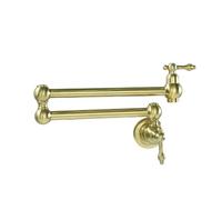 XSDSM Rubinetto Pieghevole Da Cucina A Parete per Riempimento Pentole Rubinetti Solo Acqua Fredda,Oro Spazzolato