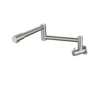 XSDSM Rubinetto Pieghevole Da Cucina A Parete Rubinetto Acciaio Inox 304 per Riempimento Pentole,Colore Spazzolato