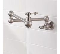 XSDSM Rubinetto Riempitore A Parete Rubinetti Pieghevole Estensibile Rubinetti Ottone Acqua Fredda,Colore Spazzolato