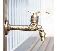 XSDSM Rubinetto Solo Acqua Fredda A Muro Rubinetti Da Esterno G1 / 2 Rubinetto Giardino Drago Artistico In Ottone per Lavatrice,Antico
