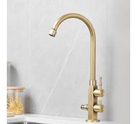 XSDSM Rubinetto Solo Acqua Fredda Rubinetto Lavandino Bagno Antico con Doppia Beccuccio per Bagno E Esterno