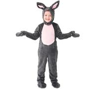 XSDZSWQY Costume da coniglio pasquale per bambini, set di peluche coniglio grigio per bambini, Natale, Halloween, cosplay, un pezzo (grigio, 4-6 anni)