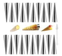 XSEXO Stampo per Cannoli, 21 Pezzi Stampo per Croissant, Forma per Cornetti alla Crema, in Acciaio Inox, Liscio e Bello, Facile da Pulire, per Tubi per Cannoli, Croissant, Stampi da Forno (12 * 3,5 cm