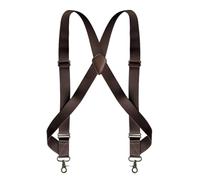 XSFAMGB 1 Bretelle da Uomo da Lavoro, Larghe 3,5 cm, con Clip, Ganci, Elastiche Regolabili, for Pantaloni Grandi e Alti(Brown)