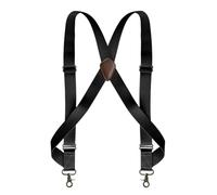 XSFAMGB 1 Bretelle da Uomo da Lavoro, Larghe 3,5 cm, con Clip, Ganci, Elastiche Regolabili, for Pantaloni Grandi e Alti(Black)