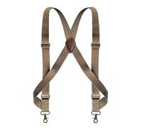 XSFAMGB 1 Bretelle da Uomo da Lavoro, Larghe 3,5 cm, con Clip, Ganci, Elastiche Regolabili, for Pantaloni Grandi e Alti(Beige)
