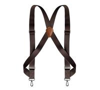 XSFAMGB 1 Bretelle Elastiche Regolabili for Pantaloni Grandi e Alti da Uomo, Larghe 3,5 cm, con 2 Ganci Laterali e Clip.(Brown)