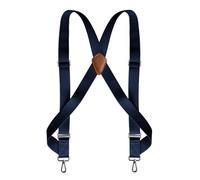 XSFAMGB 1 Bretelle Elastiche Regolabili for Pantaloni Grandi e Alti da Uomo, Larghe 3,5 cm, con 2 Ganci Laterali e Clip.(Blue)