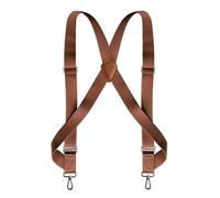 XSFAMGB 1 Bretelle Elastiche Regolabili for Pantaloni Grandi e Alti da Uomo, Larghe 3,5 cm, con 2 Ganci Laterali e Clip.(Light Brown)