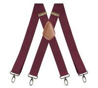 XSFAMGB 1 Bretelle for Uomo, Grandi, Alte, 3,5 cm, Elastiche Regolabili, for Pantaloni, for Feste di Matrimonio(Red)