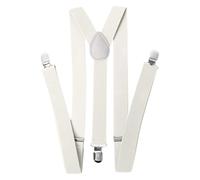 XSFAMGB 1 Bretelle for Uomo Regolabili Unisex con Retro a Y, Resistenti Clip for Il Lavoro.(White)