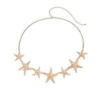 XSFAMGB 1 Catena da Vita Vintage a Forma di Stella Marina in Metallo for Donna, Cintura da Spiaggia Estiva for Bikini(1)
